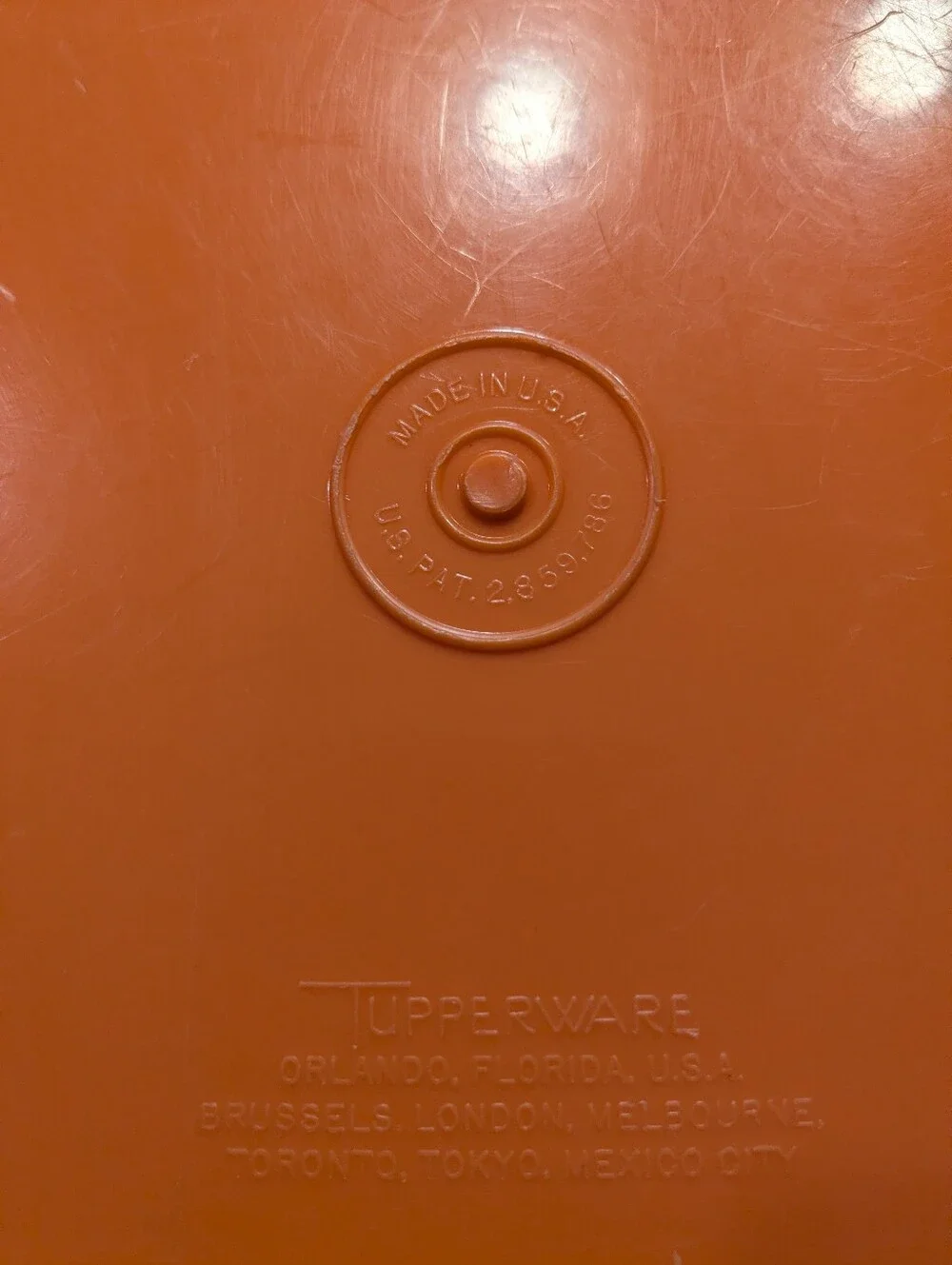 Vintage Orange Tupperware Canister